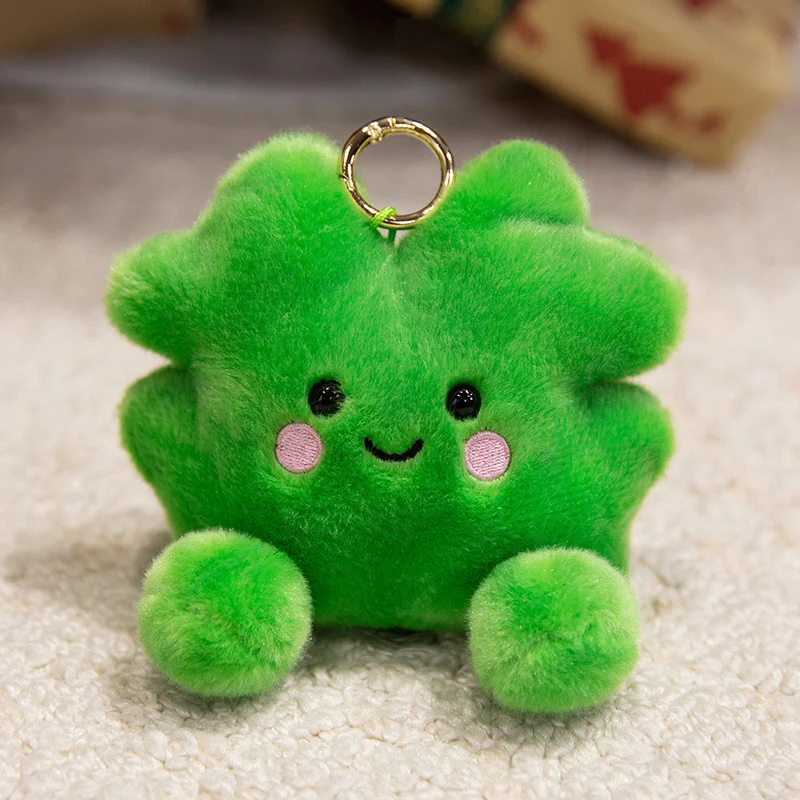 Plush Star-Shaped Keychain Charm with Embroidered Smile and Metal Ring Stornfield