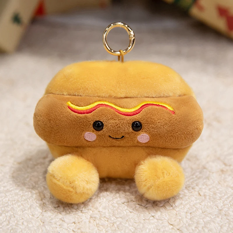Plush Star-Shaped Keychain Charm with Embroidered Smile and Metal Ring Stornfield