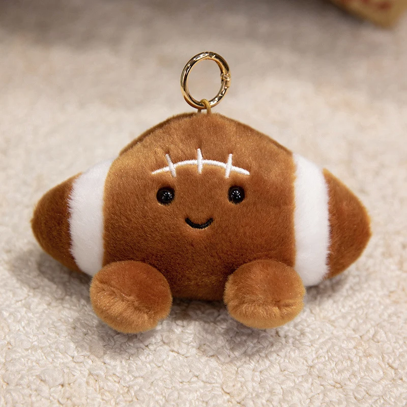Plush Star-Shaped Keychain Charm with Embroidered Smile and Metal Ring Stornfield