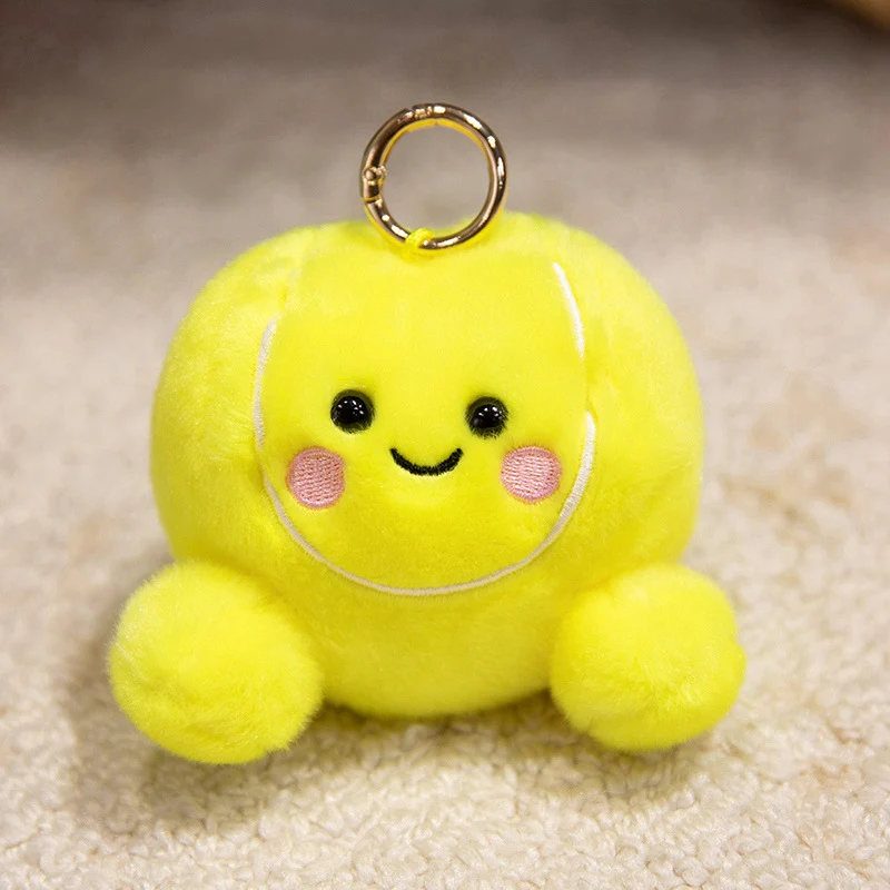 Plush Star-Shaped Keychain Charm with Embroidered Smile and Metal Ring Stornfield