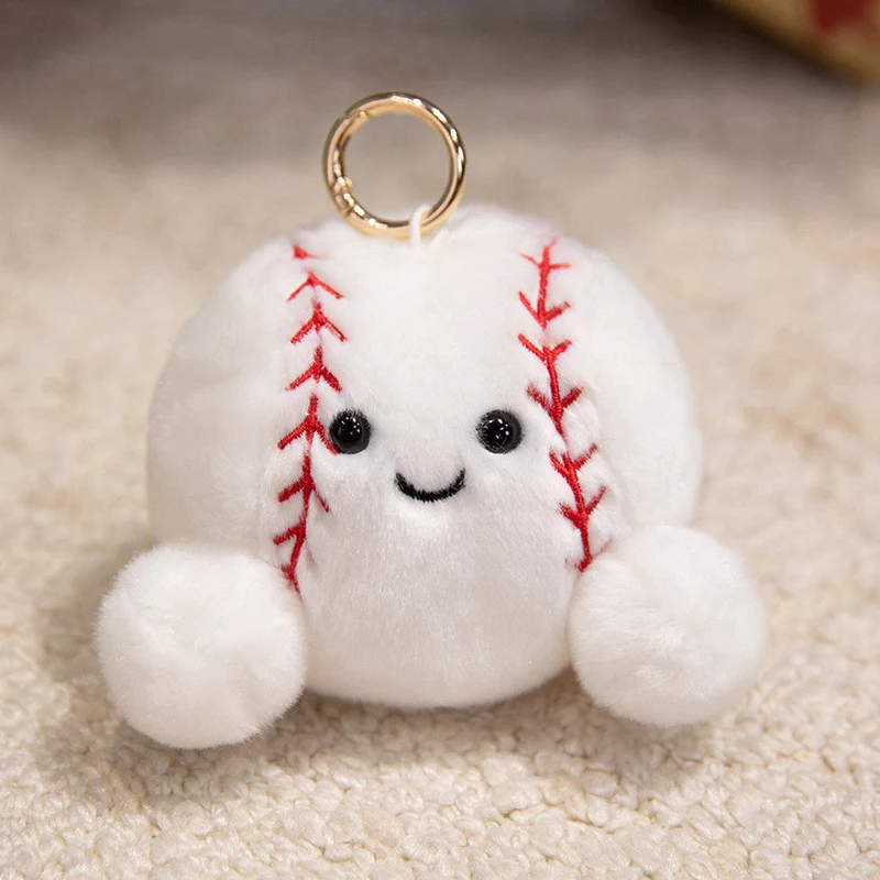 Plush Star-Shaped Keychain Charm with Embroidered Smile and Metal Ring Stornfield