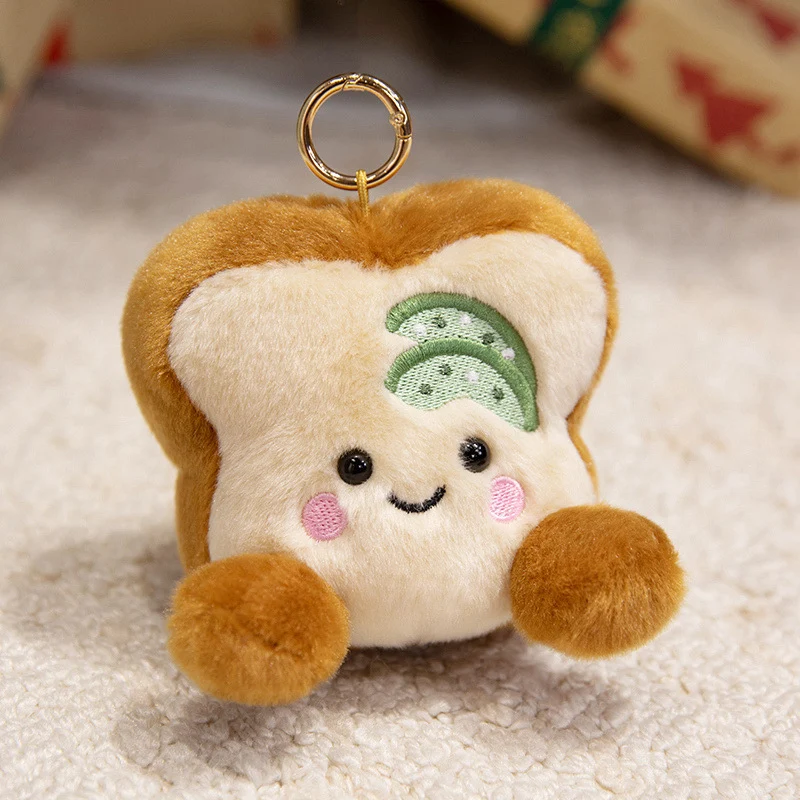 Plush Star-Shaped Keychain Charm with Embroidered Smile and Metal Ring Stornfield