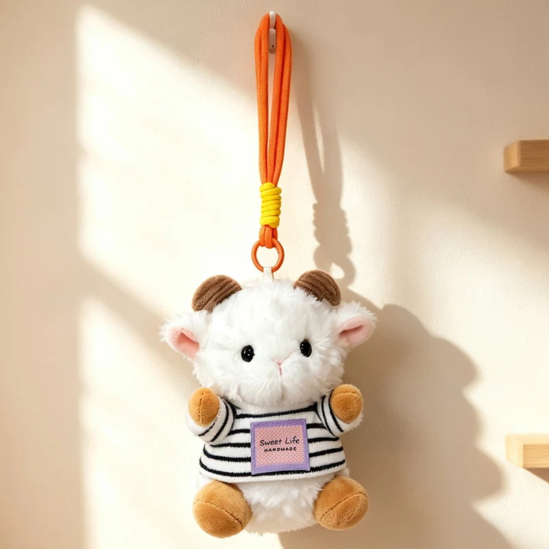 Plush Ram Doll Bag Charm Hanging Keychain with Dress and Loop Strap Stornfield
