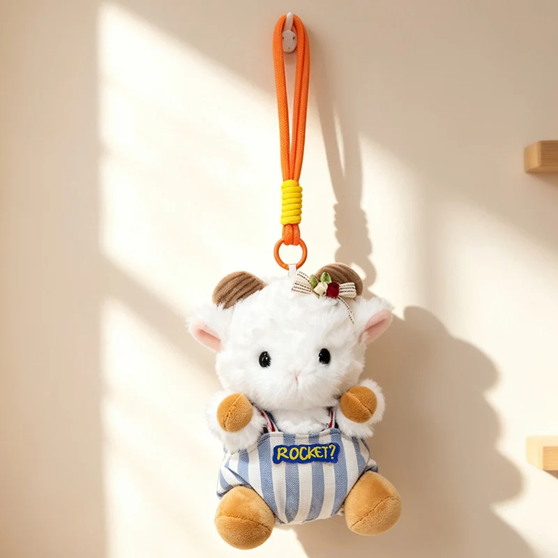 Plush Ram Doll Bag Charm Hanging Keychain with Dress and Loop Strap Stornfield