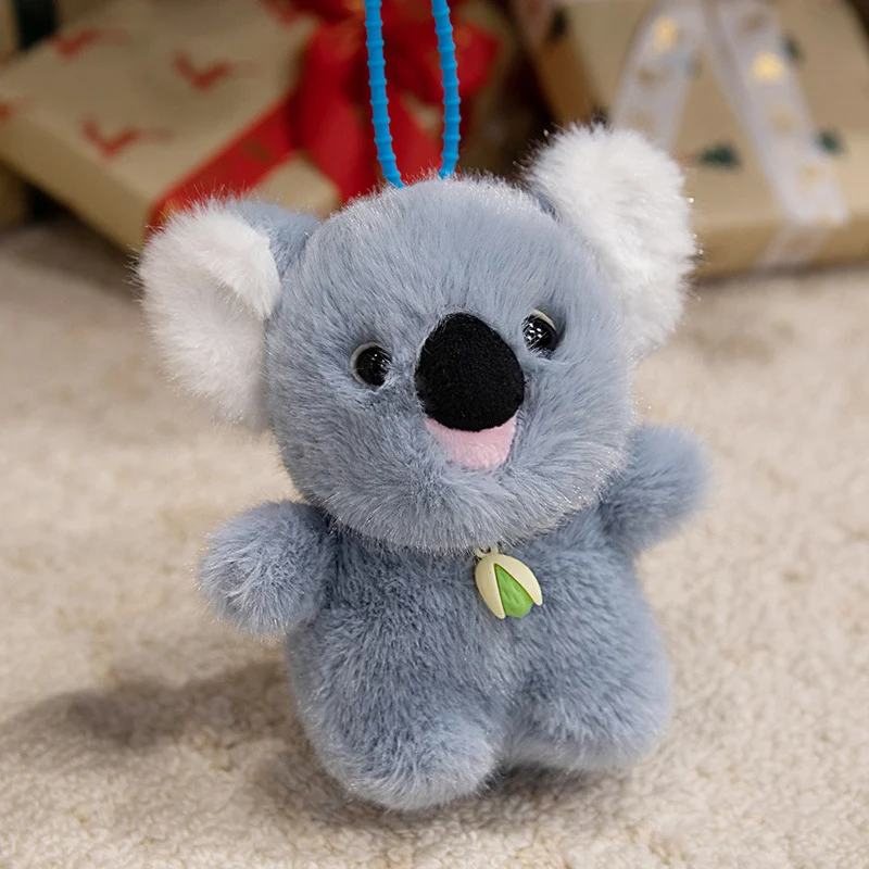 Plush Dog Bag Charm Keychain with Soft Faux-Fur Body & Loop Strap Stornfield