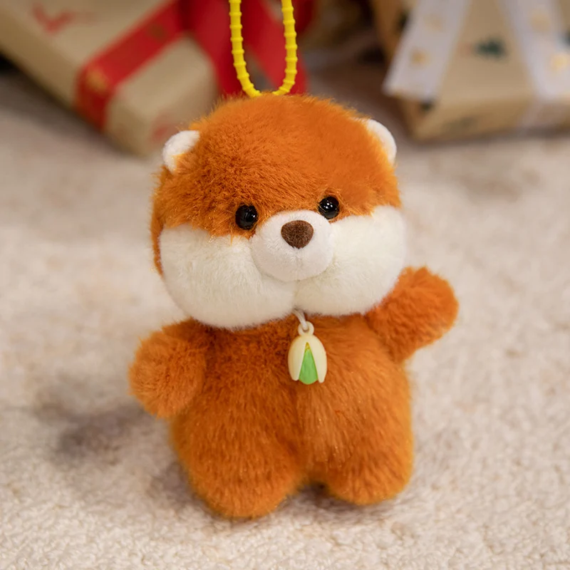 Plush Dog Bag Charm Keychain with Soft Faux-Fur Body & Loop Strap Stornfield