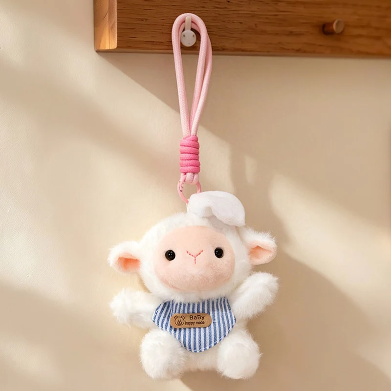Plush Calico Cat Strawberry Mini Bag Charm Keychain with Soft Rope Loop & Metal Clip Stornfield