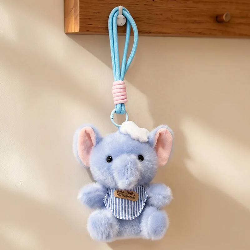 Plush Calico Cat Strawberry Mini Bag Charm Keychain with Soft Rope Loop & Metal Clip Stornfield