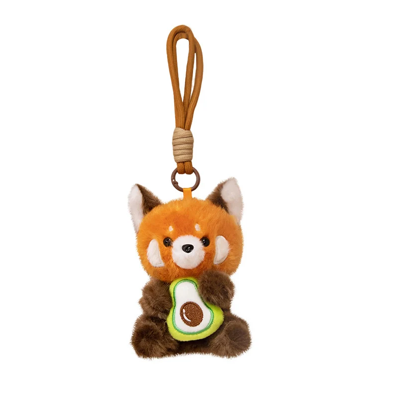 Plush Calico Cat Strawberry Mini Bag Charm Keychain with Soft Rope Loop & Metal Clip Stornfield
