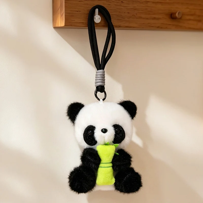 Plush Calico Cat Strawberry Mini Bag Charm Keychain with Soft Rope Loop & Metal Clip Stornfield