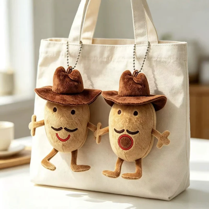Novelty Cowboy Character Plush Bag Charm Keyring with Metal Ball-Chain and Huggable Body Stornfield