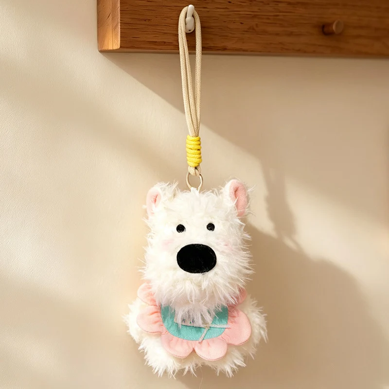 Fluffy Bunny Bag Charm Keychain with Faux-Fur Plush Body and Decorative Resin Accent Stornfield