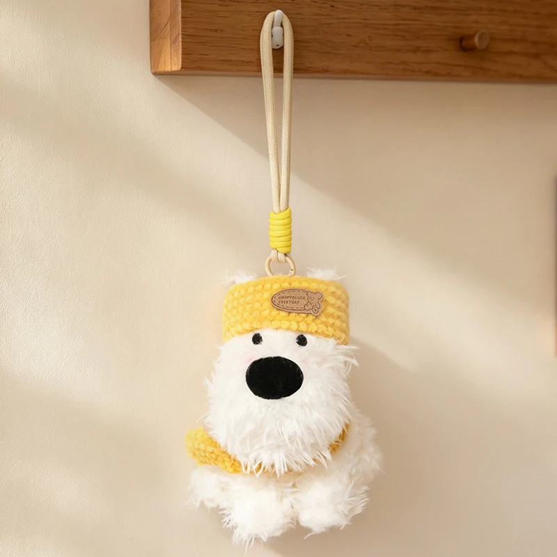 Fluffy Bunny Bag Charm Keychain with Faux-Fur Plush Body and Decorative Resin Accent Stornfield