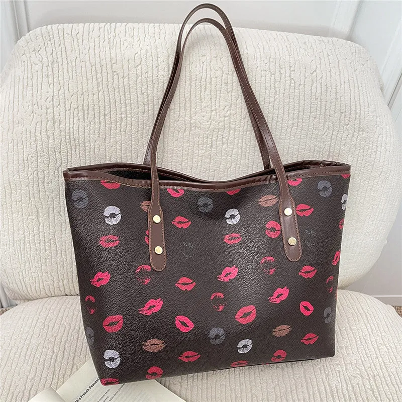 Lip Print Mode Tragetasche