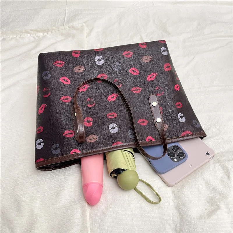 Lip Print Mode Tragetasche