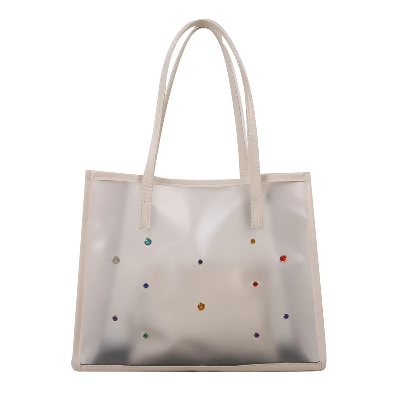 Transparente Mode Tasche mit dekorativen Edelsteinen