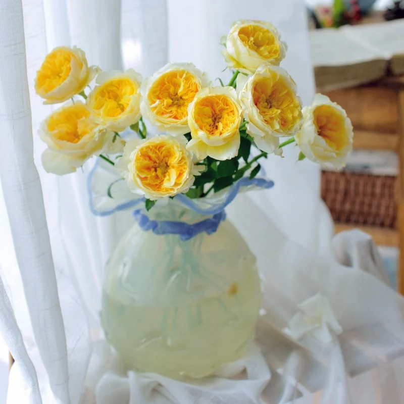 Handblown Opalescent Ruffled-Rim Sculptural Art Glass Vase with Twisted Collar Accent Stornfield