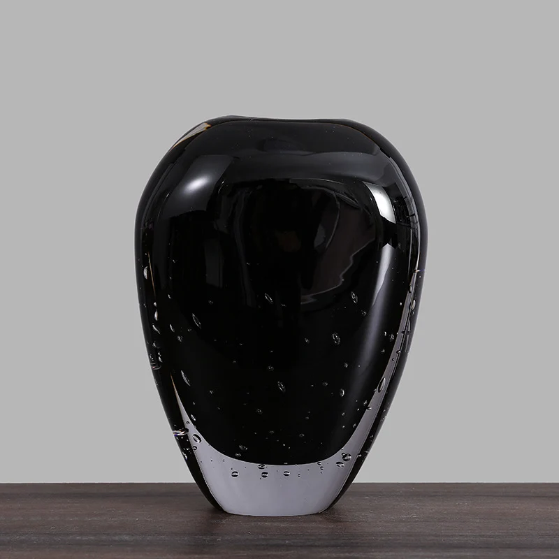 Handblown Encased-Bubble Sculptural Glass Vase Stornfield