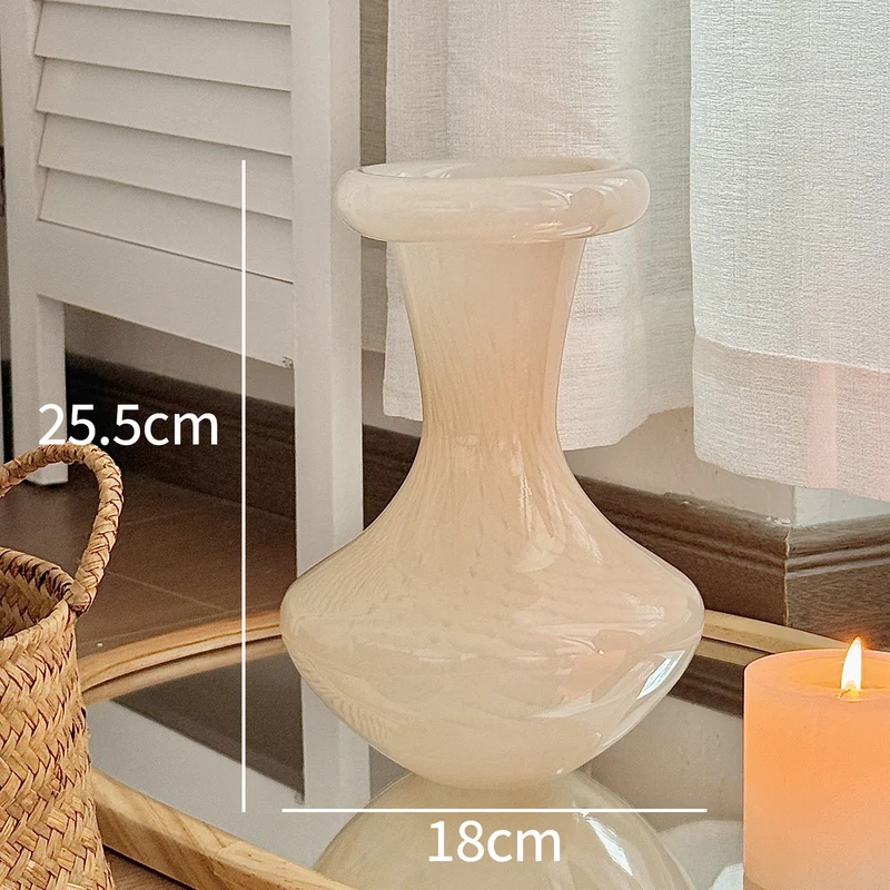 Contemporary Blown-Glass Hourglass Accent Vase Stornfield