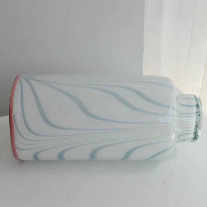 Artisan Columnar Swirl Pattern Thick Base Decorative Glass Vase Stornfield
