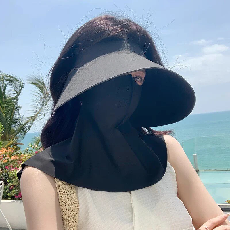 Wide-Curved Full-Face UV Visor with Integrated Breathable Face Shield and Neck Drape Stornfield