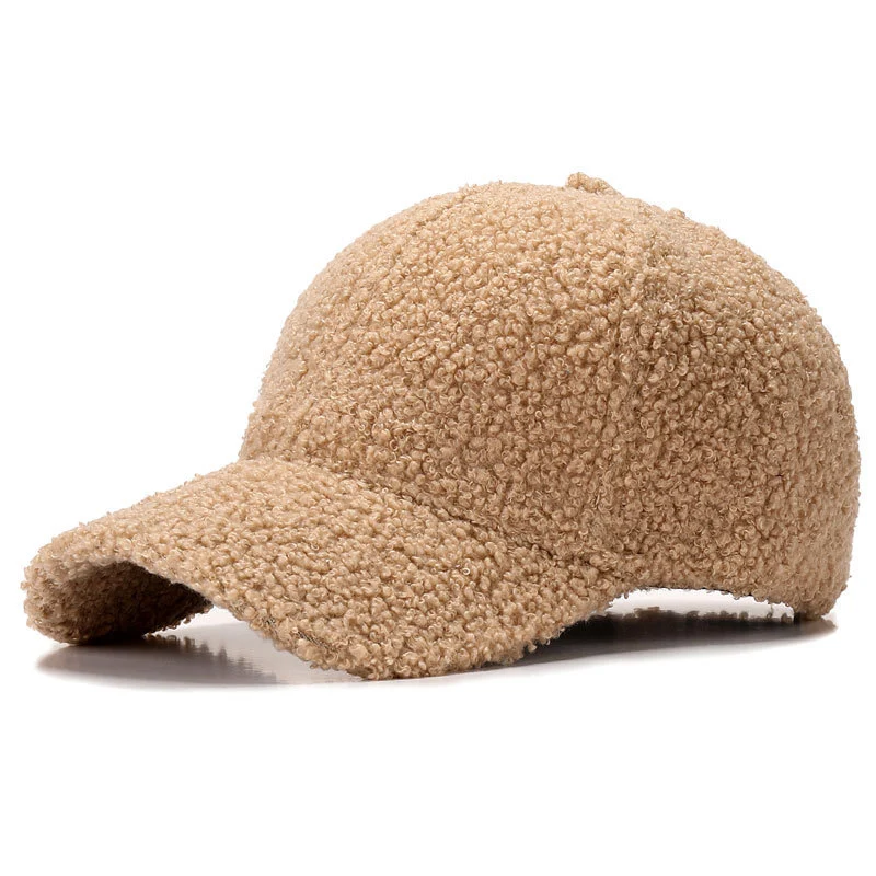 Sherpa Teddy Faux-Shearling Baseball Cap with Curved Brim and Adjustable Back Strap Stornfield