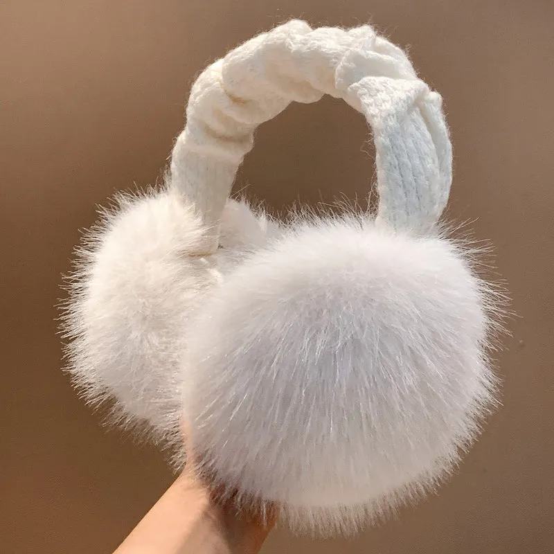 Plush Faux-Fur Winter Earmuffs with Quilted Knit Headband Stornfield