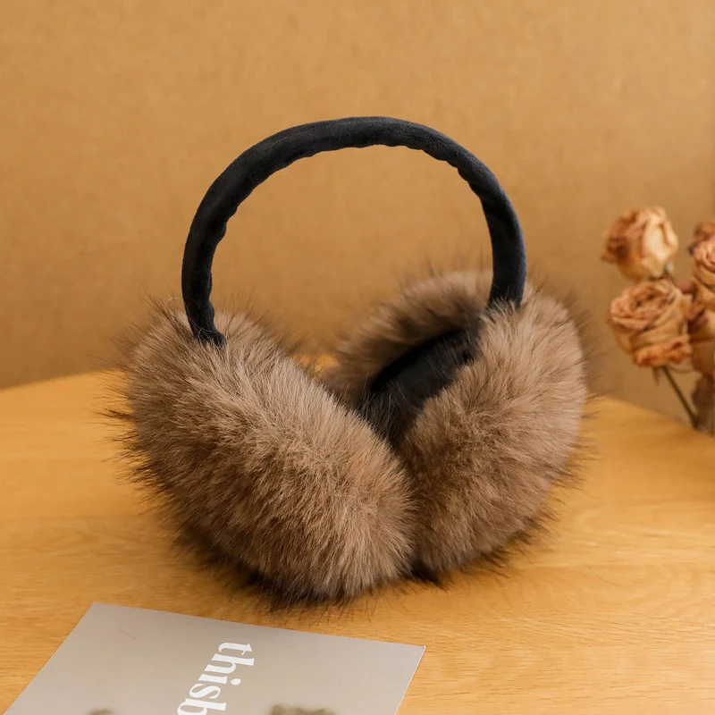 Plush Faux Fur Earmuffs with Velvet Headband Stornfield
