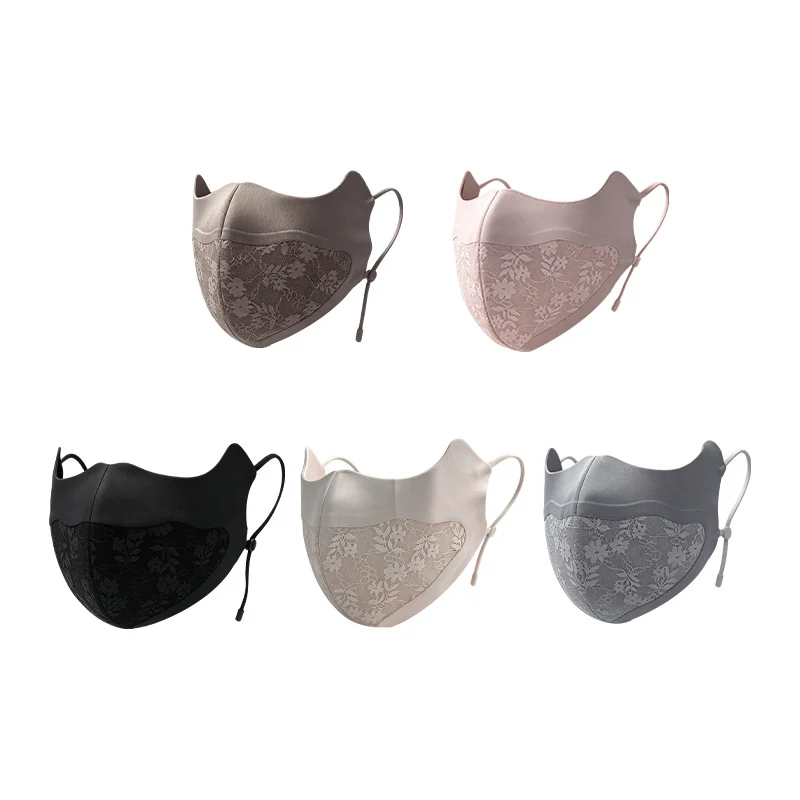 Lace-Panel Breathable Reusable Face Mask with Adjustable Ear Loops Stornfield