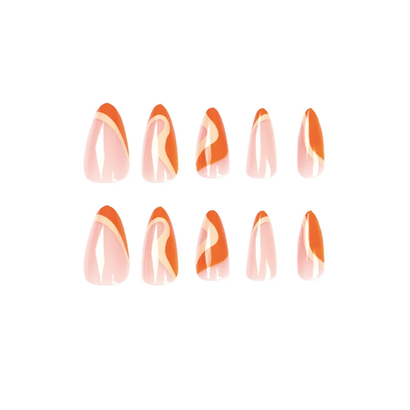 Kunstvolle Stiletto-Press-On Nägel Karnz
