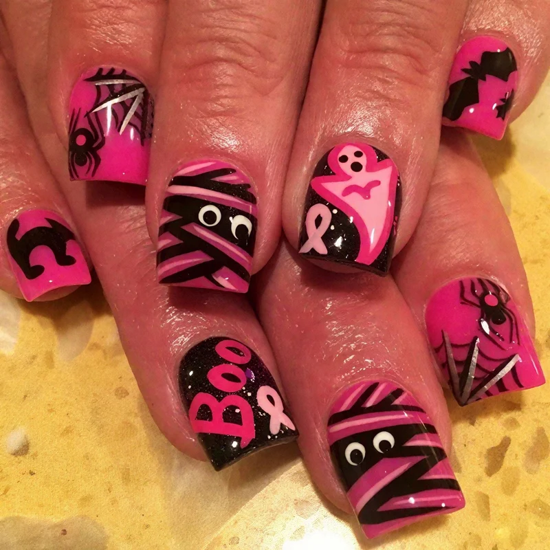Gothic Floral Nail Art Design Stornfield