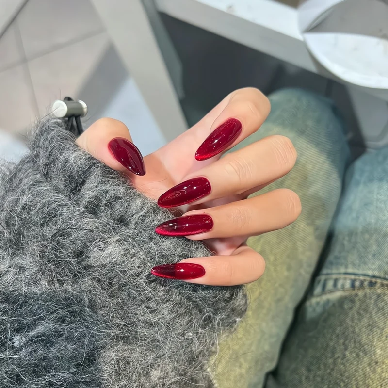 Glossy Stiletto Acrylic Nail Enhancements Stornfield