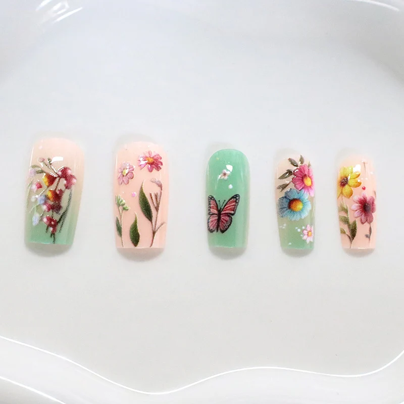 Blumenmotiv Nagelkunst Set Karnz