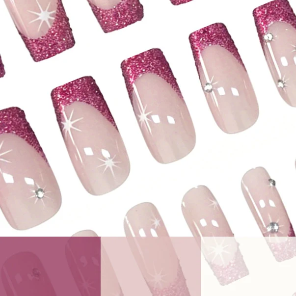 Glittery French Tip Nail Art Enhancements Stornfield