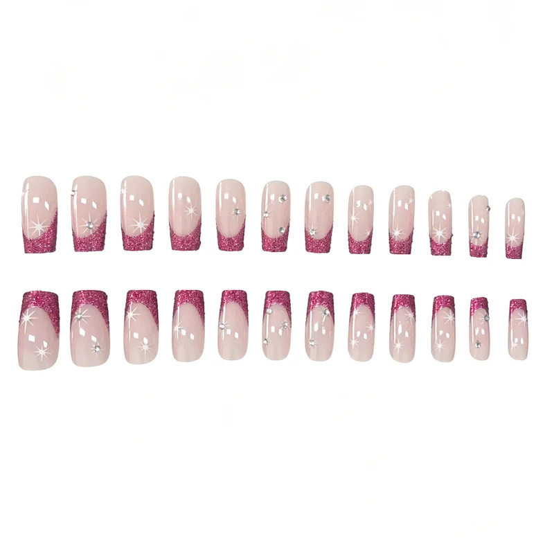 Glittery French Tip Nail Art Enhancements Stornfield