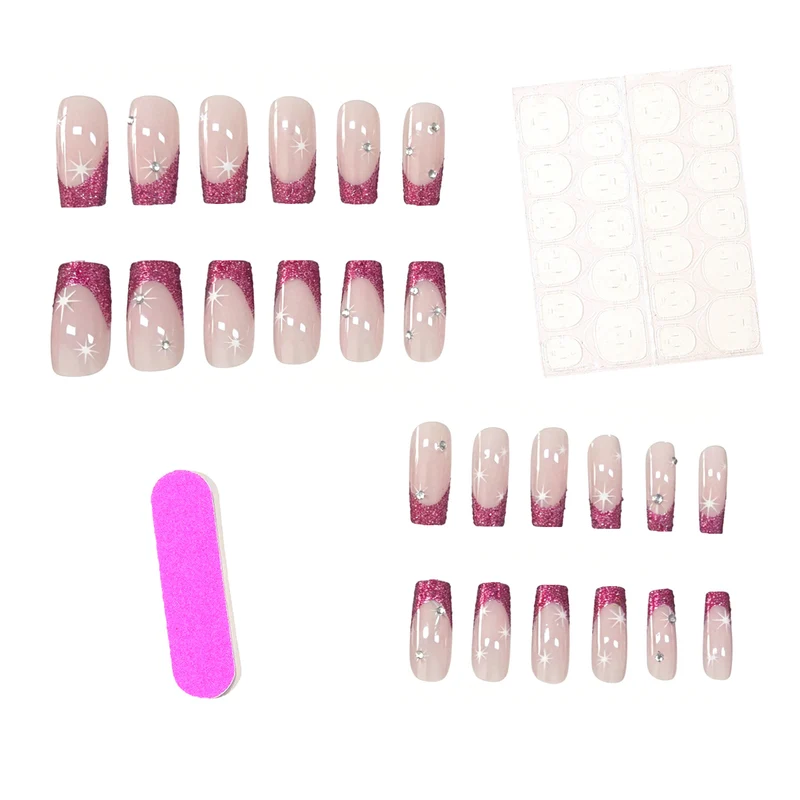 Glittery French Tip Nail Art Enhancements Stornfield