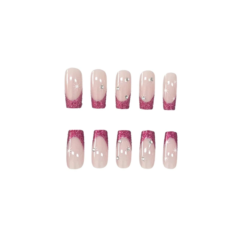 Glittery French Tip Nail Art Enhancements Stornfield