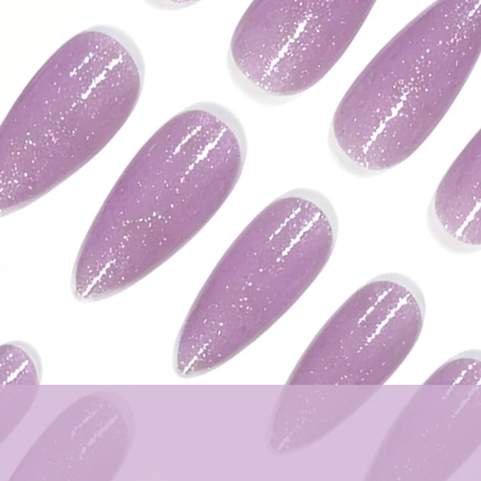 Glittery Almond-Shaped Nail Art Extensions Stornfield
