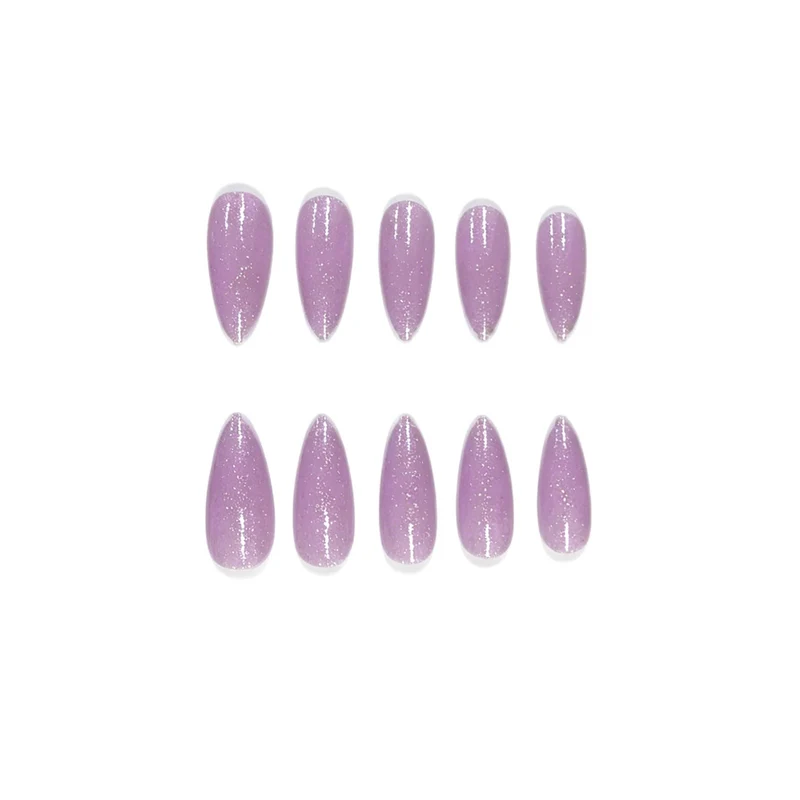 Glittery Almond-Shaped Nail Art Extensions Stornfield