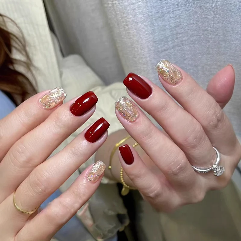 Glittery Acrylic Nail Art Enhancements Stornfield