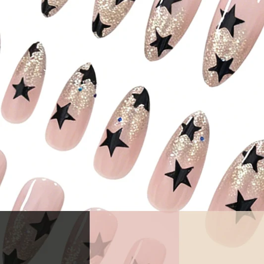 Glamorous Star-Themed Acrylic Nail Enhancements Stornfield