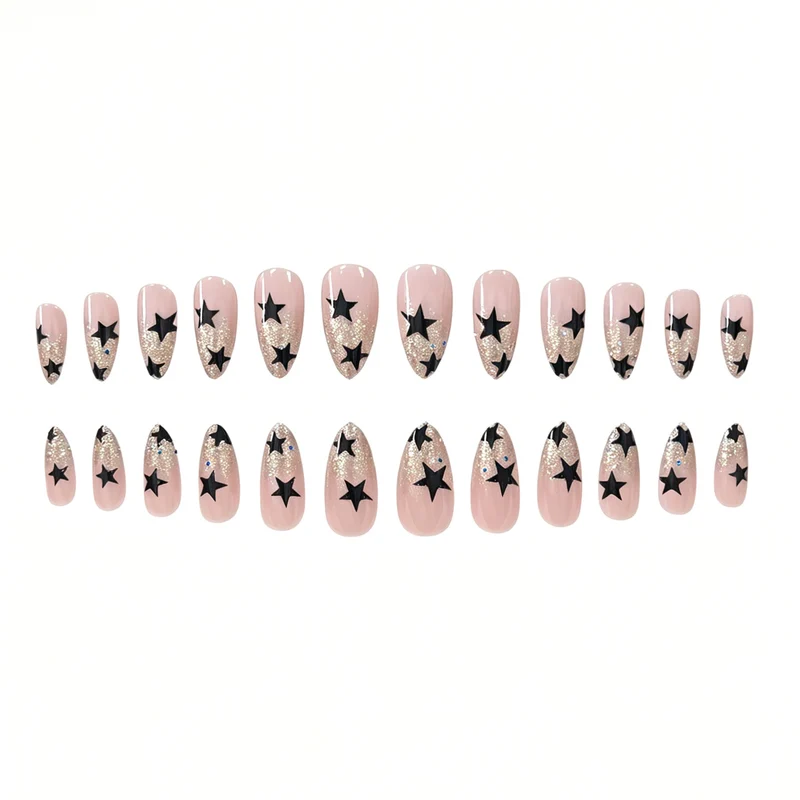Glamorous Star-Themed Acrylic Nail Enhancements Stornfield