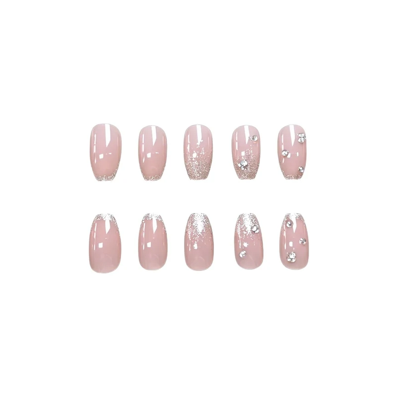 Glamorous Rhinestone Marble Nail Art Stornfield