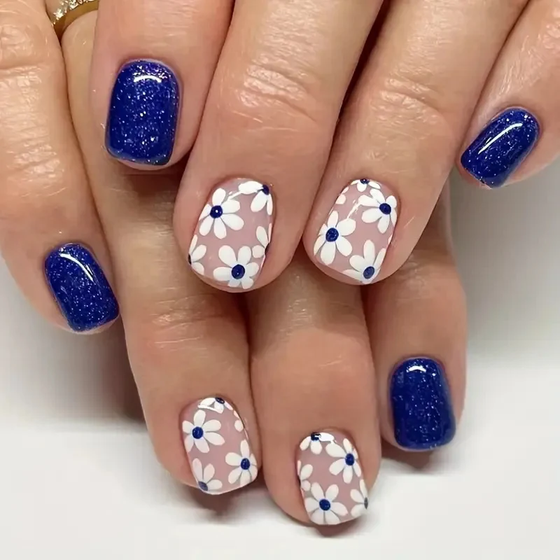 Blumen Thema Acryl Nagelkunst Karnz