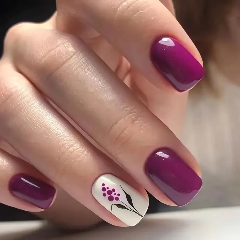 Blumen Thema Acryl Nagelkunst Karnz