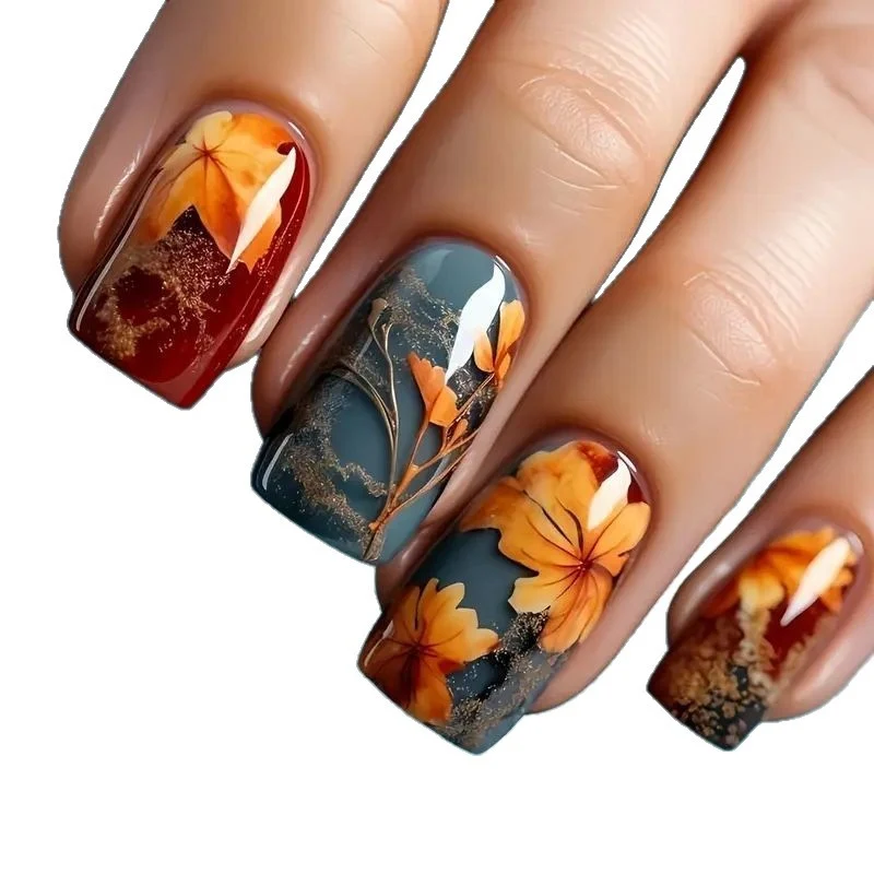 Floral Theme Acryl Nagelkunst Karnz