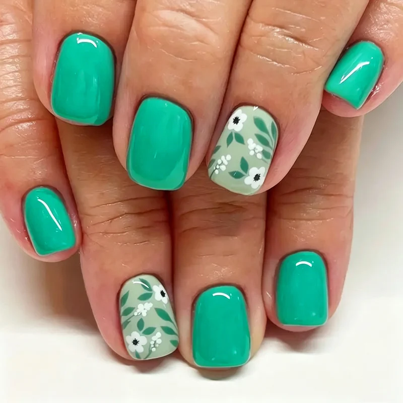 Blütenmuster Nagelaufkleber Karnz
