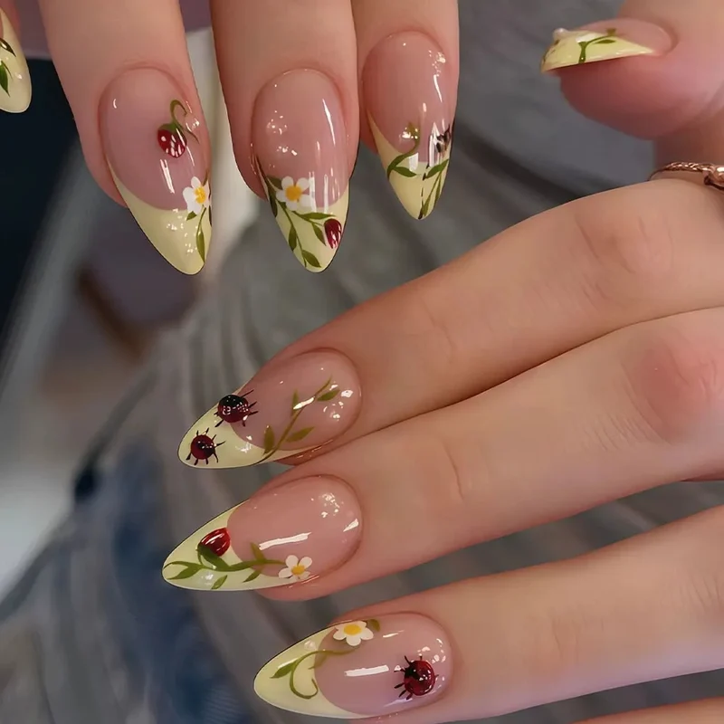 Blumenmuster Acryl-Nagelerweiterungen Karnz
