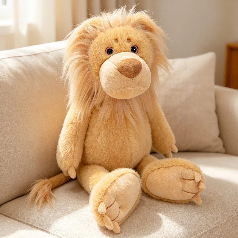 Plush Hugging Mane Lion Cuddle Doll with Oversized Paws and Bean-Fill Body Stornfield