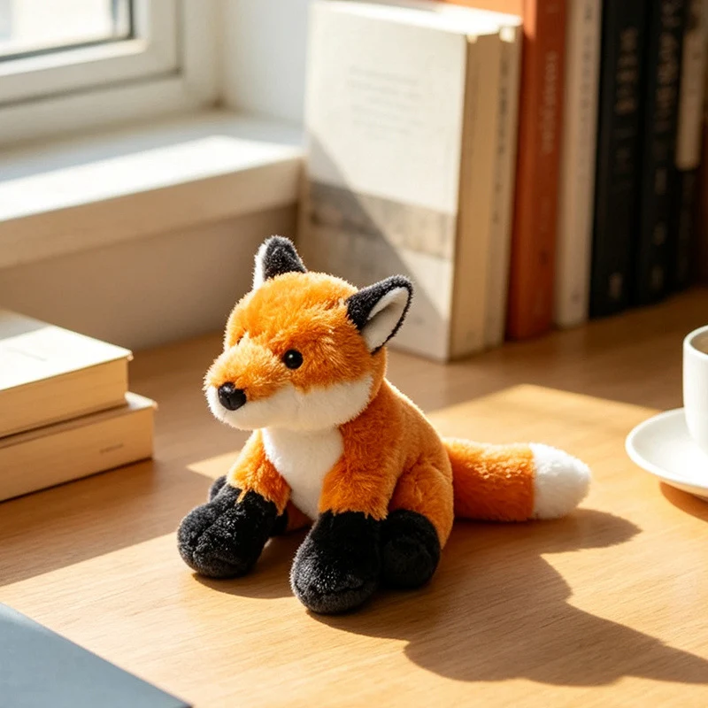 Plush Fennec Fox Sitting Soft Toy with Oversized Ears and Embroidered Features Stornfield